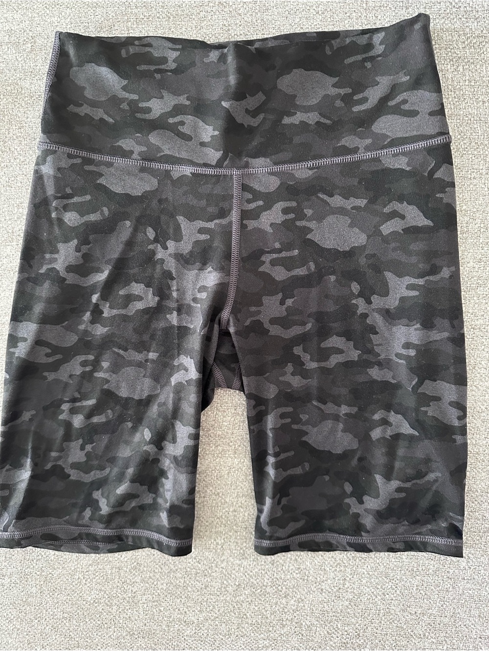 Camo Biker Shorts - Black/Grey